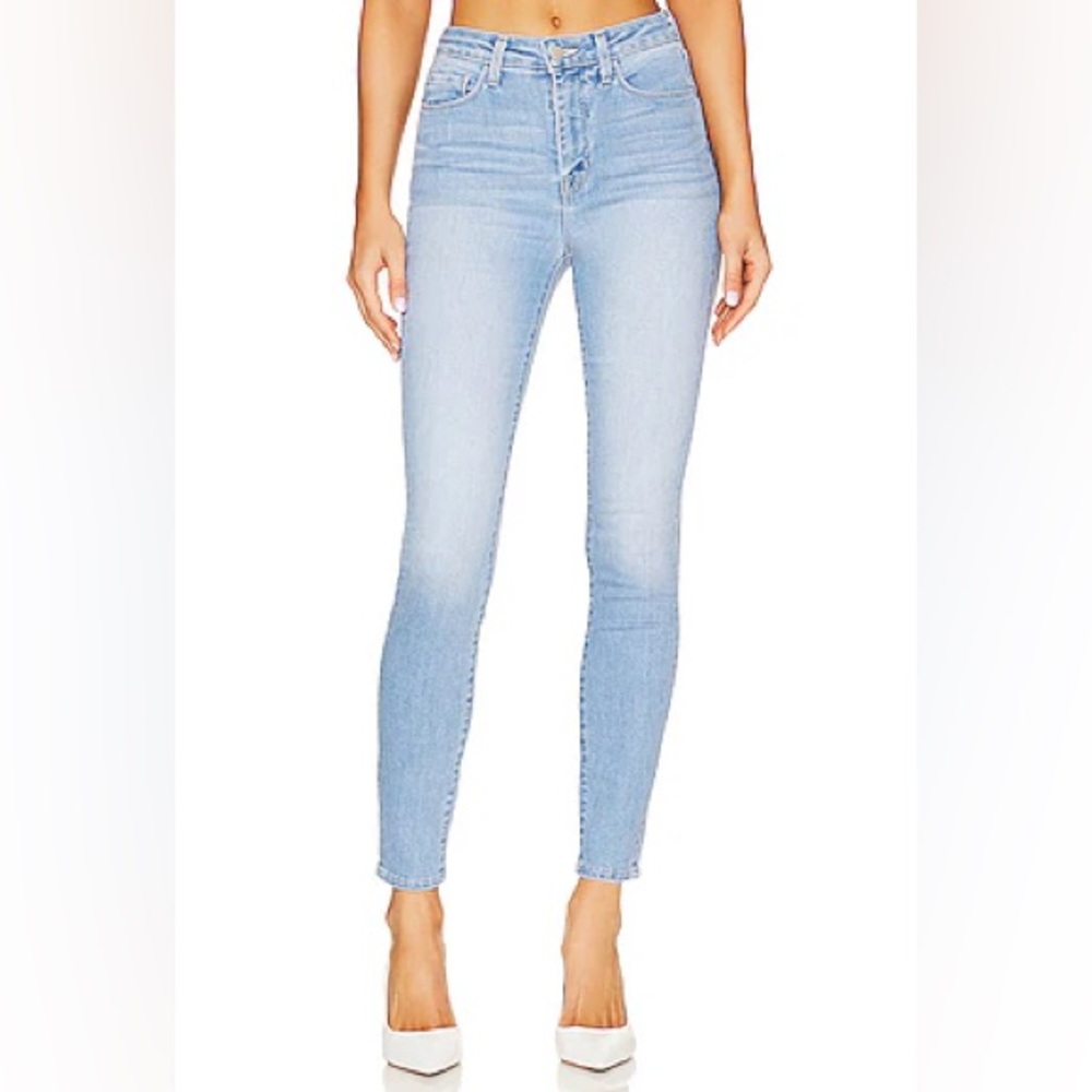 FRAME Le High Skinny Jeans Double Needle Stretch Denim Light Blue Tropic Wash 31